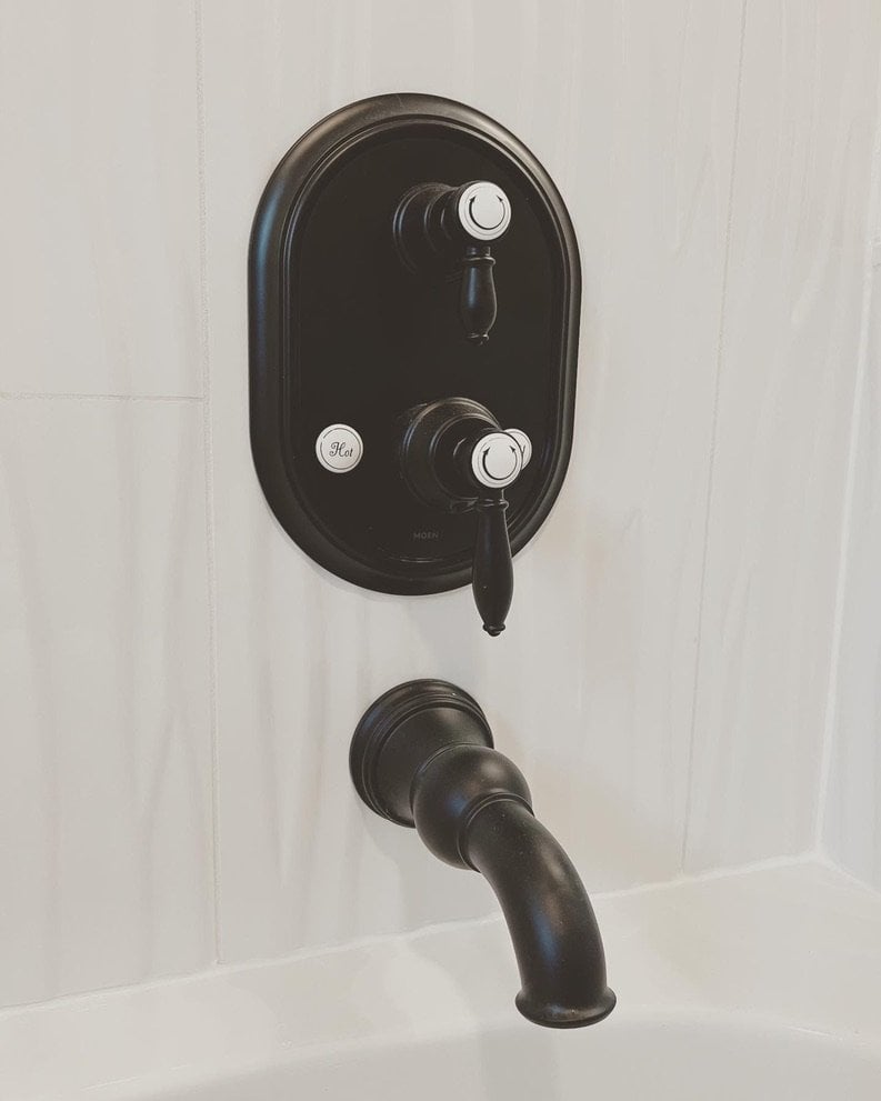 Moen matte black shower fixtures